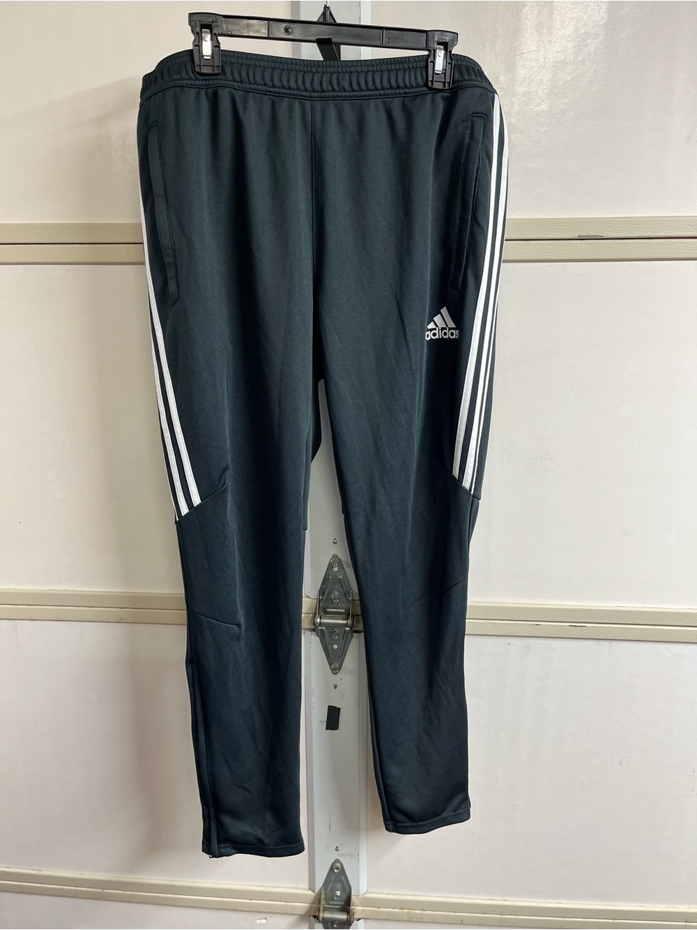 Adidas Men’s Black Track Pants with White Stripes